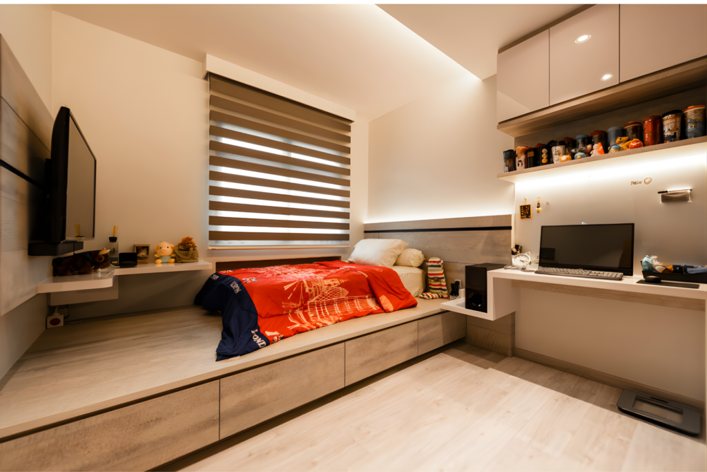 Korean combi blinds for bedroom in Singapore